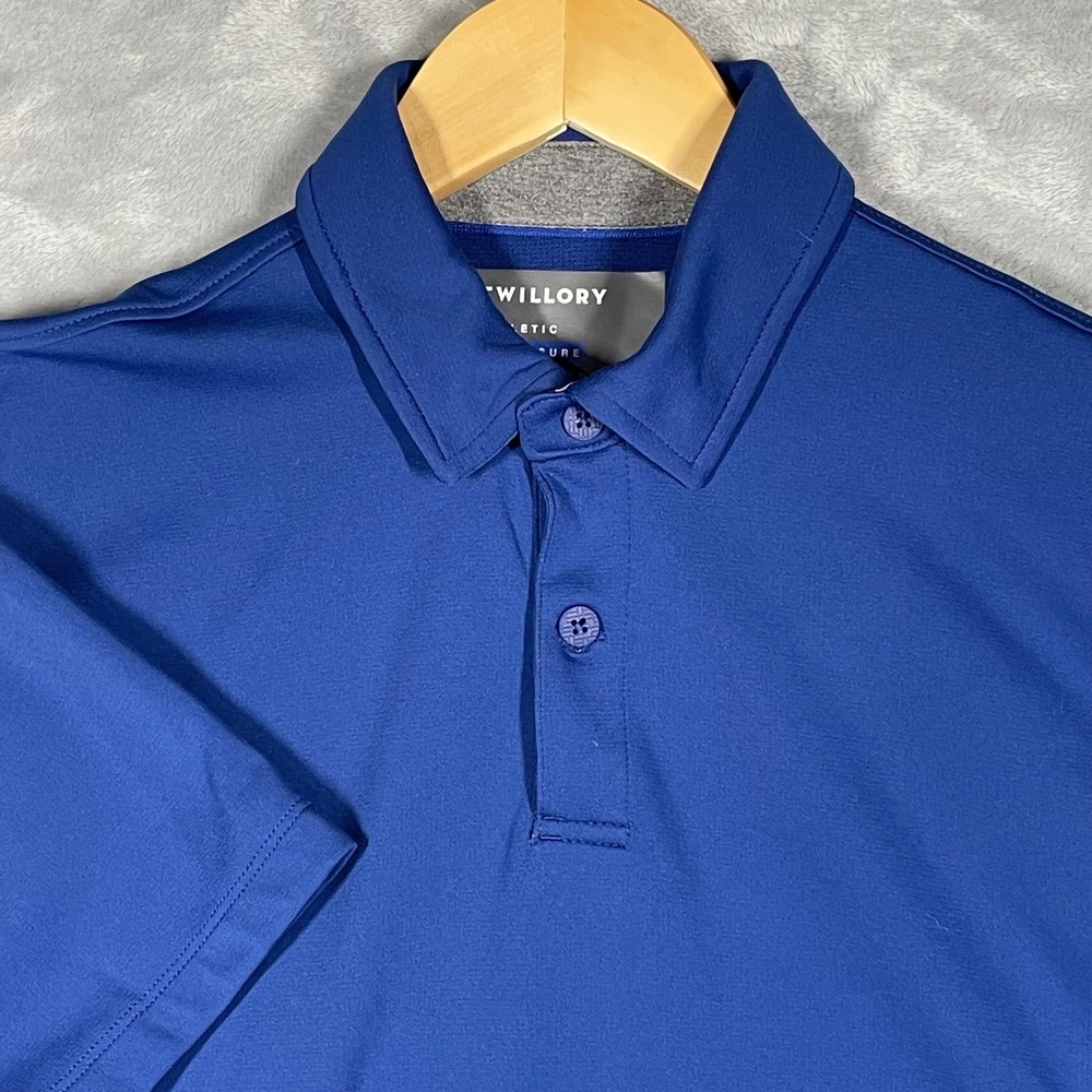 Twillory Athleisure Mens Royal Blue Performance Polo Shirt Size M Short Sleeve
